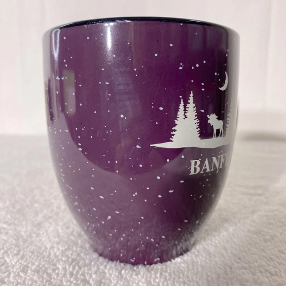 Purple Ceramic Banff Forest Moose Souvenir Mug - Picture 4 of 13